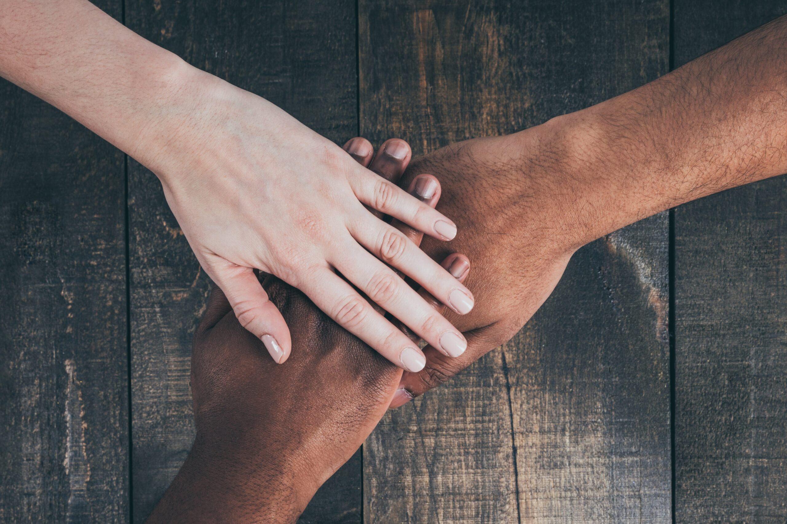 team coming together to give career consulting support